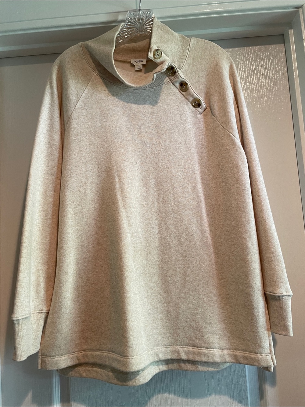 EUC J. Crew Factory Heathered Oatmeal Fleece Tunic